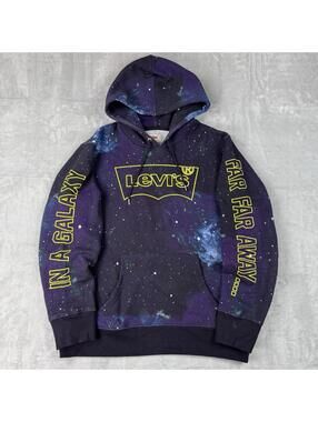 Levi's x Star Wars Grapic Pullover Hoodie Size L Galaxy Space Print Streetwear